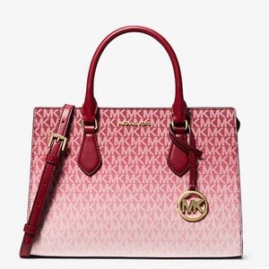 Michael Kors Red and Pink Signature Satchel